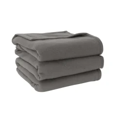 Couverture polaire gris anthracite 220x180 cm polyester - Aucune Sale