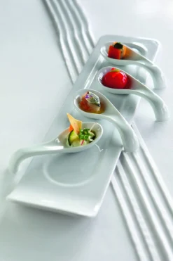 Cuillère à cocktail blanc porcelaine culinaire 11,5 cm Les Essentiels - REVOL New