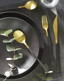 Cuillère de table or inox 18/0 19,9 cm Aroma Or Pvd Noir - PRO.MUNDI Hot