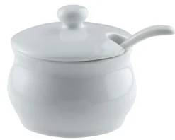 PRO.MUNDI Cuillère moutardier blanc porcelaine 10 cm