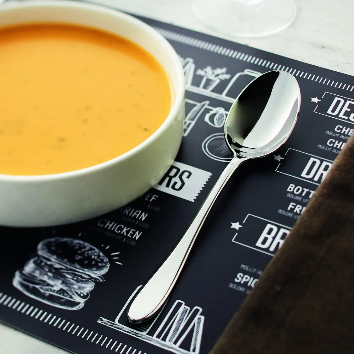 Cuillère à soupe argent inox 18/10 21x4,2x2,3 cm Lazzo - CHEF & SOMMELIER Best