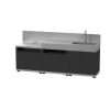 LE MARQUIER Cuisine 3 éléments avec crédences inox 240x56x128 cm Avec dosseret Avec étagère Duo Sale