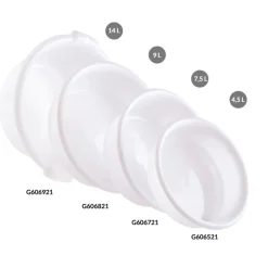 Cuvette Sans couvercle blanc plastique Ø 32 cm 9,5 cm 4,5 L fond plein parois pleines - GILAC