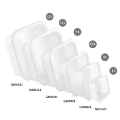 Cuvette Sans couvercle blanc plastique 16x16x6,8 cm 1 L fond plein parois pleines - GILAC Discount