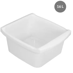 GILAC Cuvette Sans couvercle blanc plastique 40x35x20 cm 16 L fond plein parois pleines Discount