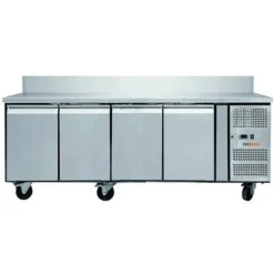 PROINOX Desserte gastro 4 portes GN1/1 inox 223 cm x 86 cm Avec dosseret Sans étagère New