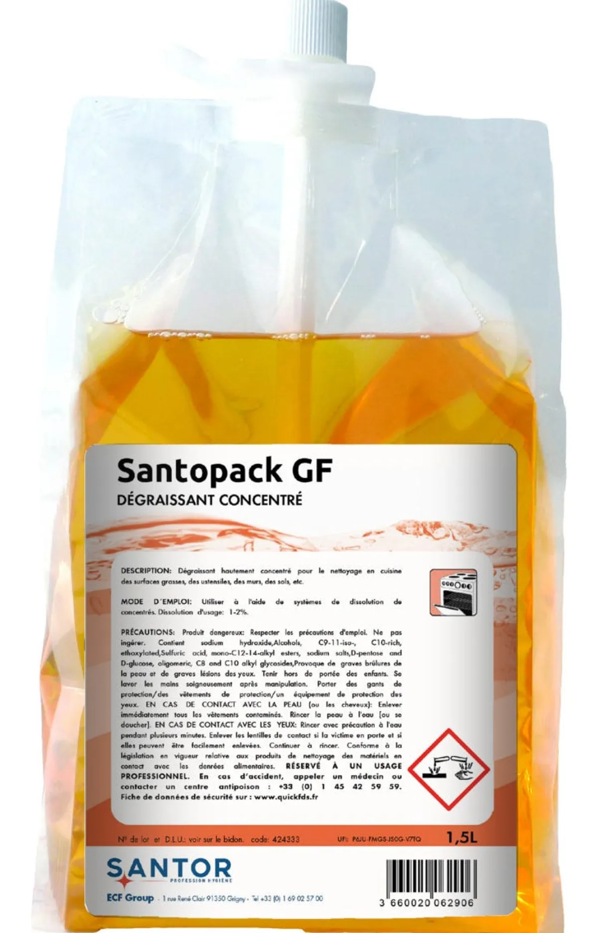 Dégraissant ultra concentré 1,5 L Santopack - SANTOR Discount