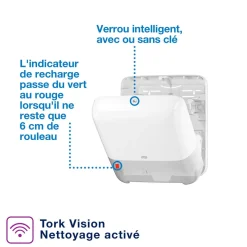 Distributeur essuie mains blanc 33,7x20,3x37,2 cm - TORK