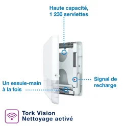 Distributeur essuie-mains blanc 36,7x10,1x49,1 cm - TORK New