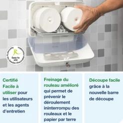 Distributeur papier hygiènique blanc 36x13x20,7 cm - TORK Sale