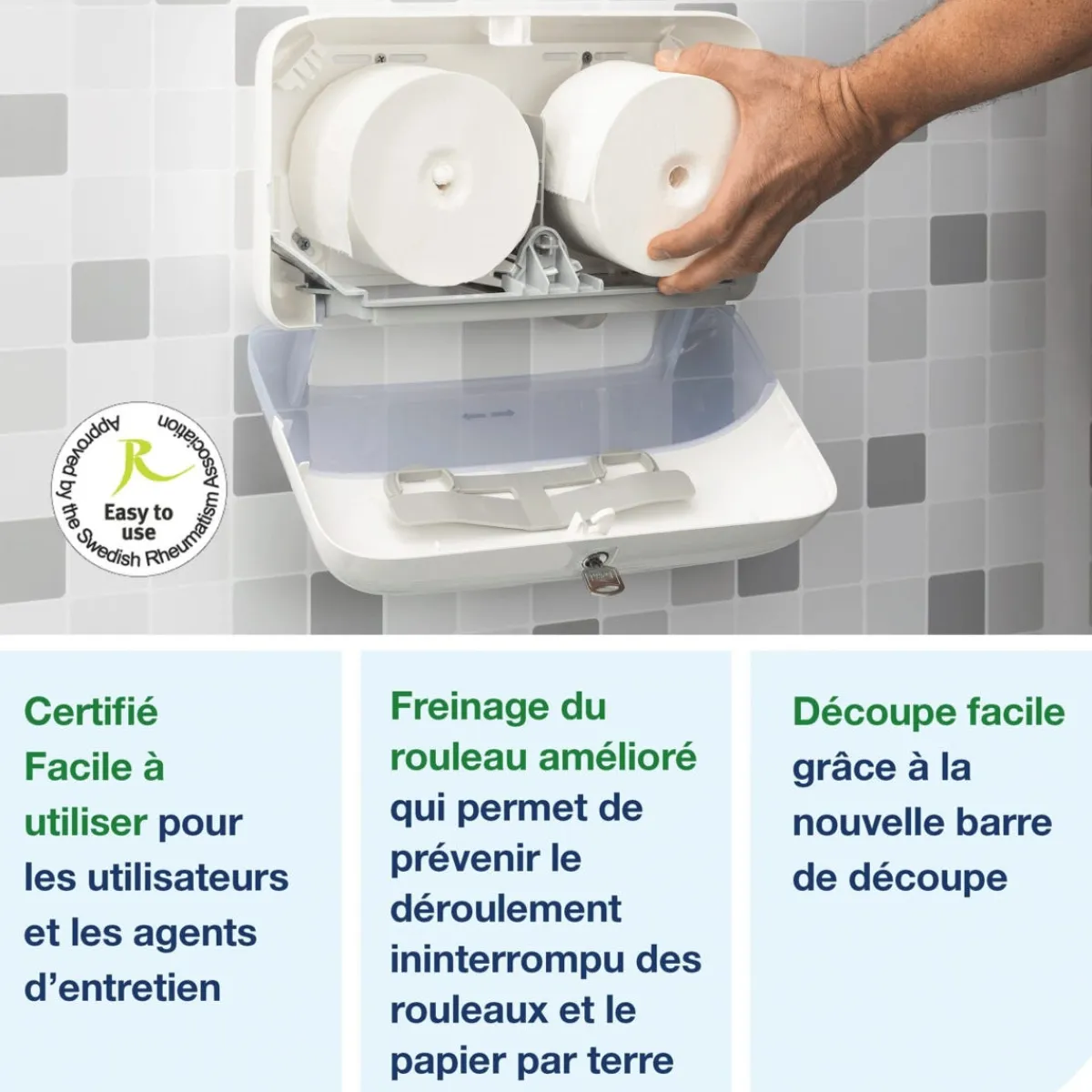 Distributeur papier hygiènique blanc 36x13x20,7 cm - TORK Sale