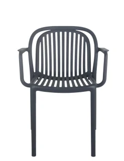 Fauteuil de terrasse gris anthracite 78x57x57 cm Jeddah - FLEXMOB Discount