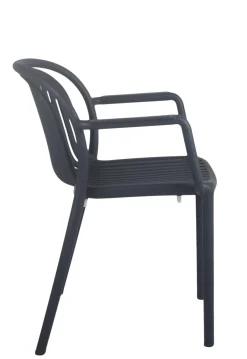 Fauteuil de terrasse gris anthracite 78x57x57 cm Jeddah - FLEXMOB Discount