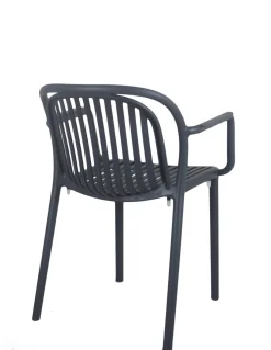 Fauteuil de terrasse gris anthracite 78x57x57 cm Jeddah - FLEXMOB Discount