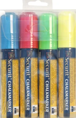 Feutres craie couleur pointe large bleu (4 pièces) - SECURIT Sale
