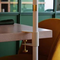Fixation lampadaire led nomade sur parasol ou table ivoire 12x4x8 cm - PARANOCTA New