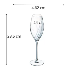 CRISTAL D'ARQUES Flûte verre cristallin 24 cl Swirly Clearance