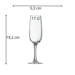 Flûte verre trempé 17 cl Elisa - ARCOROC Best