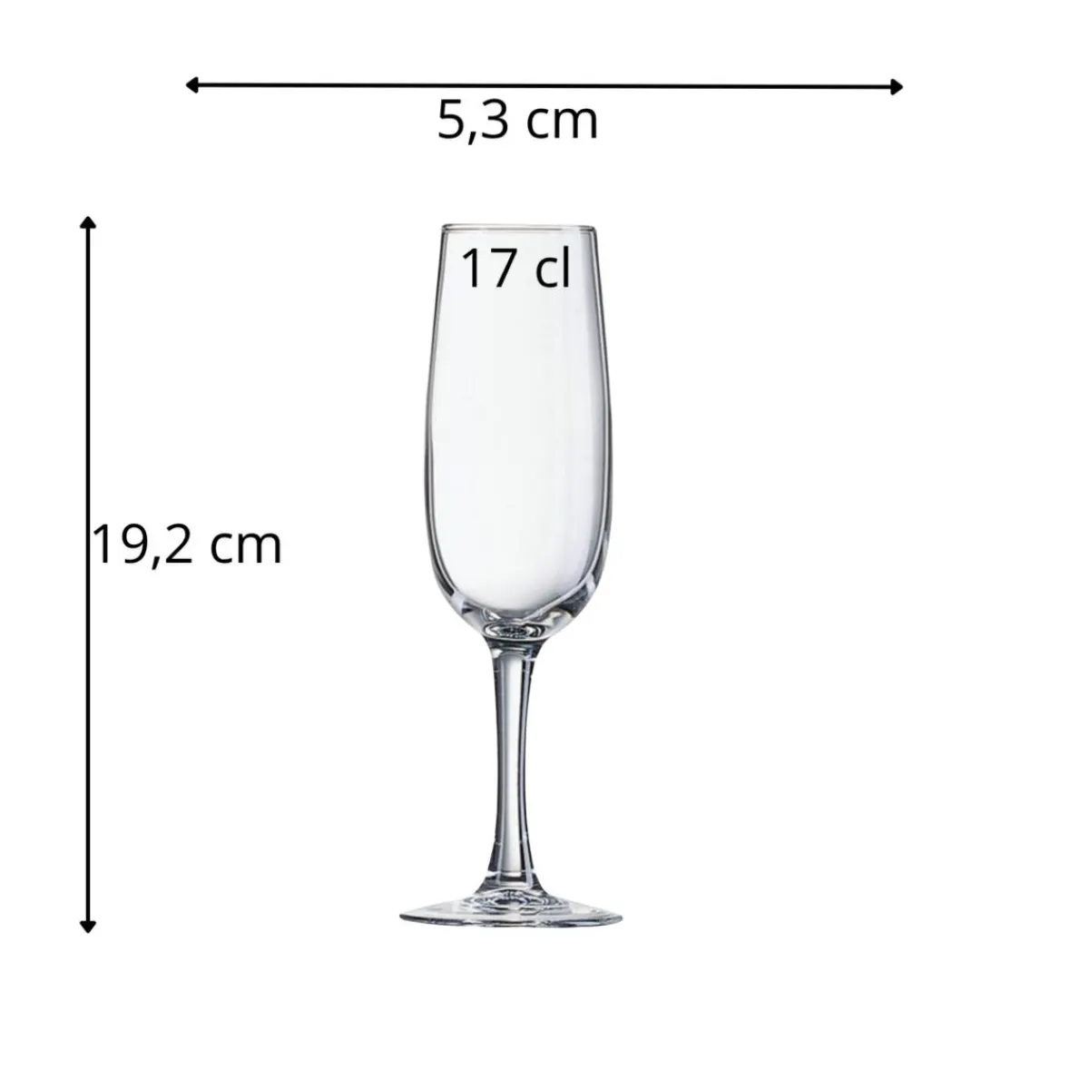 Flûte verre trempé 17 cl Elisa - ARCOROC Best