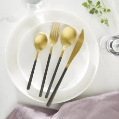 PRO.MUNDI Fourchette de table or inox 18/0 20,1 cm Aroma Or Pvd Noir Discount
