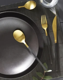 PRO.MUNDI Fourchette de table or inox 18/0 20,1 cm Aroma Or Pvd Noir Discount