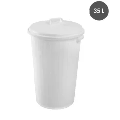 GILAC Fourre-tout Avec couvercle blanc plastique 58,5 cm 35 L fond plein parois pleines Clearance
