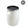 GILAC Fût Avec couvercle blanc plastique Ø 39,3 cm 54 cm 50 L fond plein parois pleines Hot