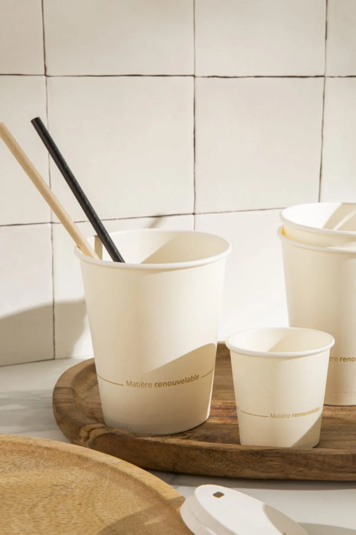 Gobelet blanc papier Ø 9 cm 40 cl Oxstal (50 pièces) - EARTH ESSENTIALS Online