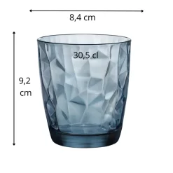 Gobelet bleu verre 30,5 cl Diamond - BORMIOLI ROCCO Best