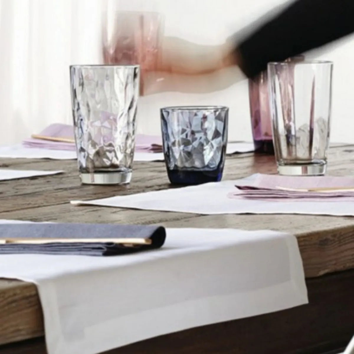 Gobelet bleu verre 30,5 cl Diamond - BORMIOLI ROCCO Best