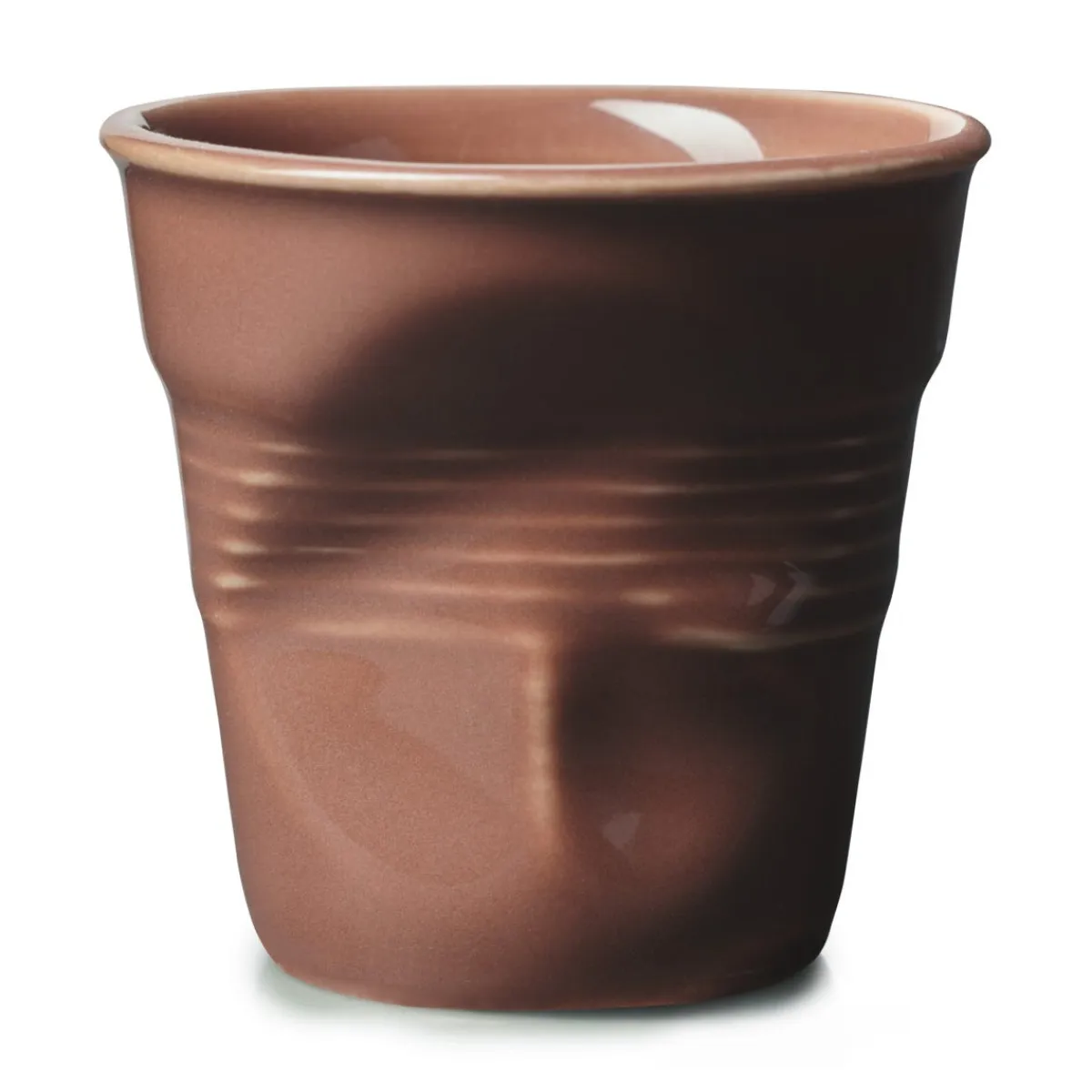 Gobelet cappuccino conique terre brûlée porcelaine 18 cl Ø 8,5 cm Froisse - REVOL Discount