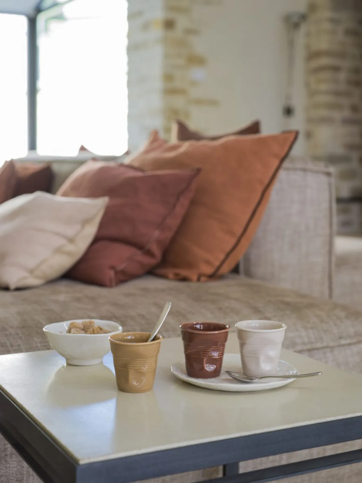 Gobelet cappuccino conique terre brûlée porcelaine 18 cl Ø 8,5 cm Froisse - REVOL Discount