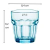 BORMIOLI ROCCO Gobelet forme basse bleu verre trempé 27 cl Rock Bar Outlet