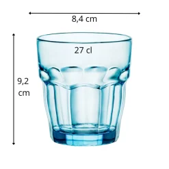 BORMIOLI ROCCO Gobelet forme basse bleu verre trempé 27 cl Rock Bar Outlet
