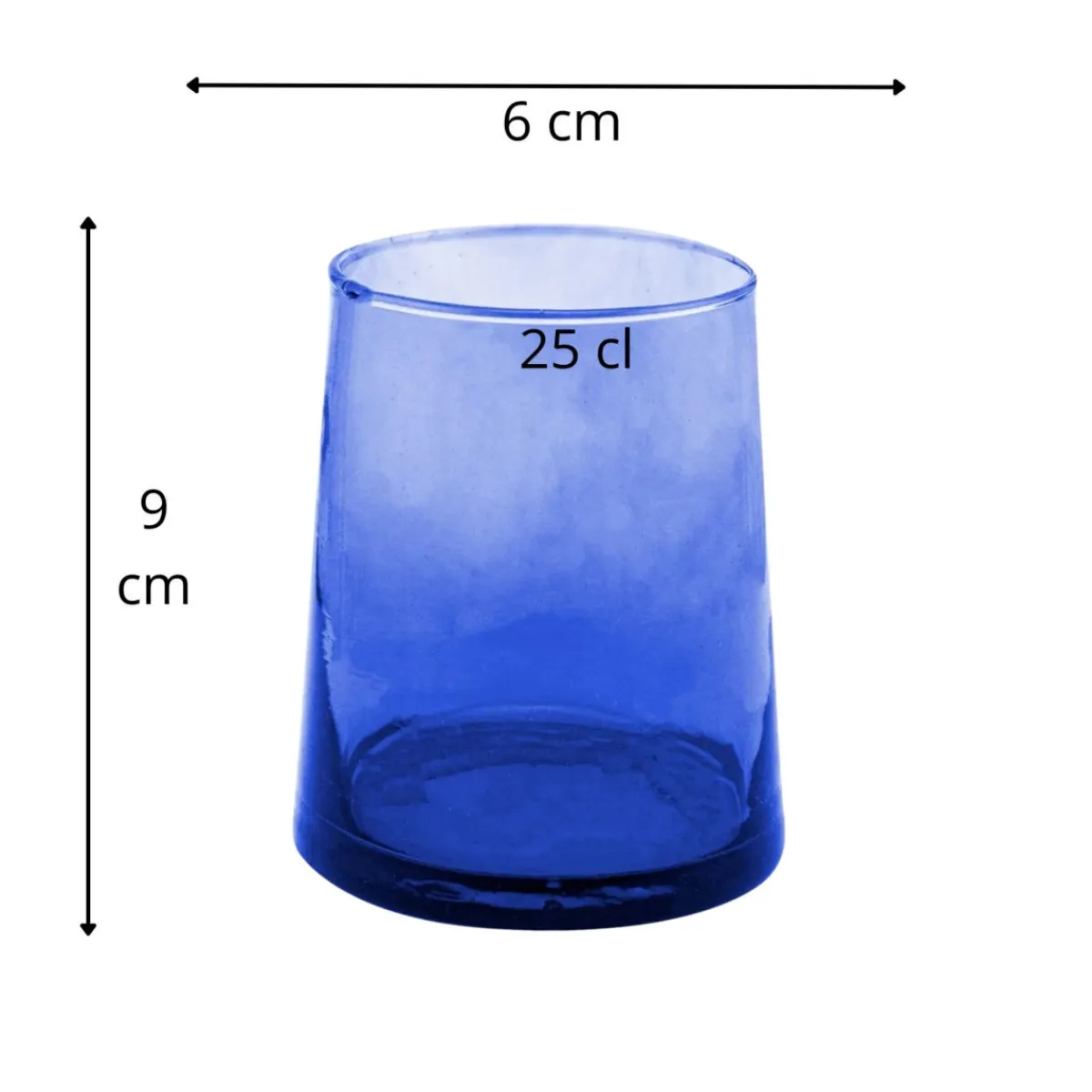 PRO.MUNDI Gobelet forme basse bleu verre 22 cl Artic Clearance