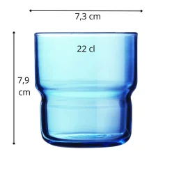 Gobelet forme basse bleu verre trempé 22 cl Log Brush - ARCOROC Discount
