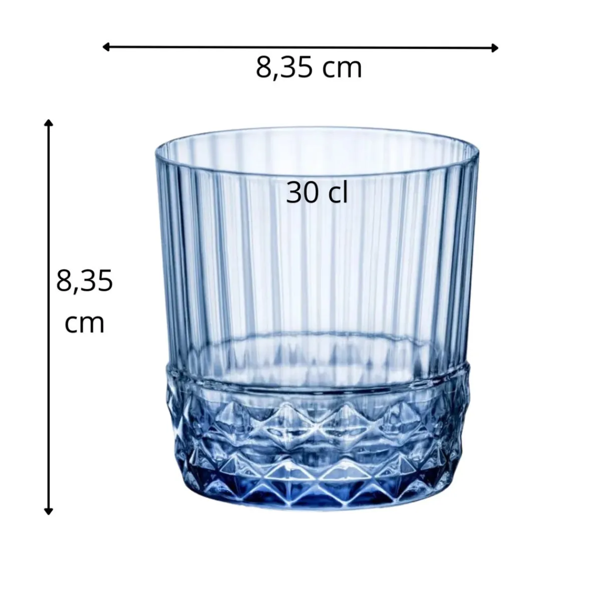 BORMIOLI ROCCO Gobelet forme basse bleu verre 30 cl America 20s Outlet