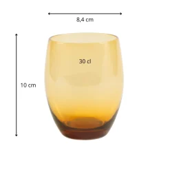 PRO.MUNDI Gobelet forme basse jaune verre 30 cl Baya Hot