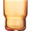 ARCOROC Gobelet forme basse orange verre trempé 16 cl Log Brush New