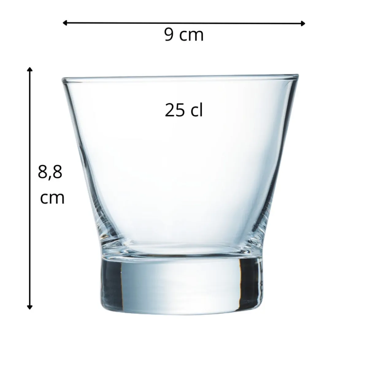 Gobelet forme basse rond verre 25 cl Shetland - ARCOROC Online
