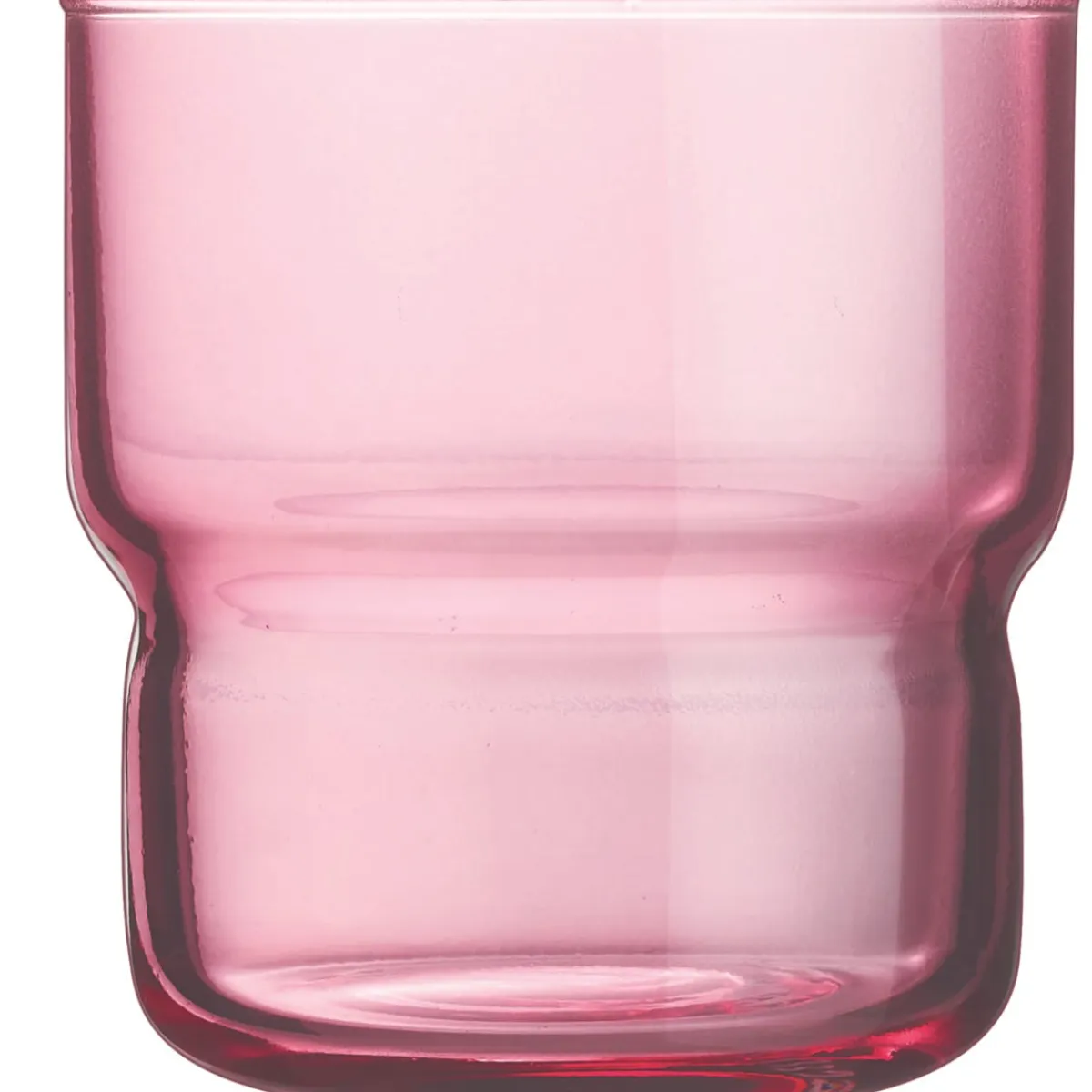 Gobelet forme basse rose verre trempé 22 cl Log Brush - ARCOROC Outlet