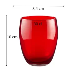Gobelet forme basse rouge verre 30 cl Baya - PRO.MUNDI New