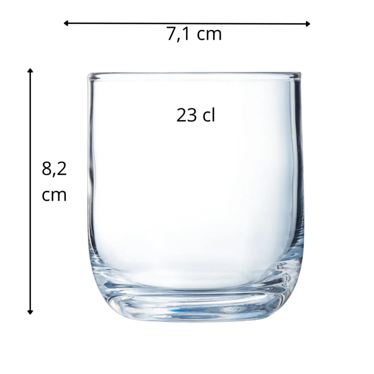Gobelet forme basse verre trempé 23 cl Elisa - ARCOROC Clearance