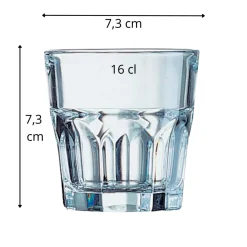 Gobelet forme basse verre trempé 16 cl Granity - ARCOROC