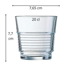 Gobelet forme basse verre trempé 20 cl Spirale - ARCOROC Online