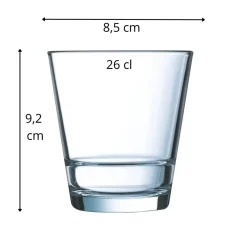 ARCOROC Gobelet forme basse verre trempé 26 cl Stack Up Online
