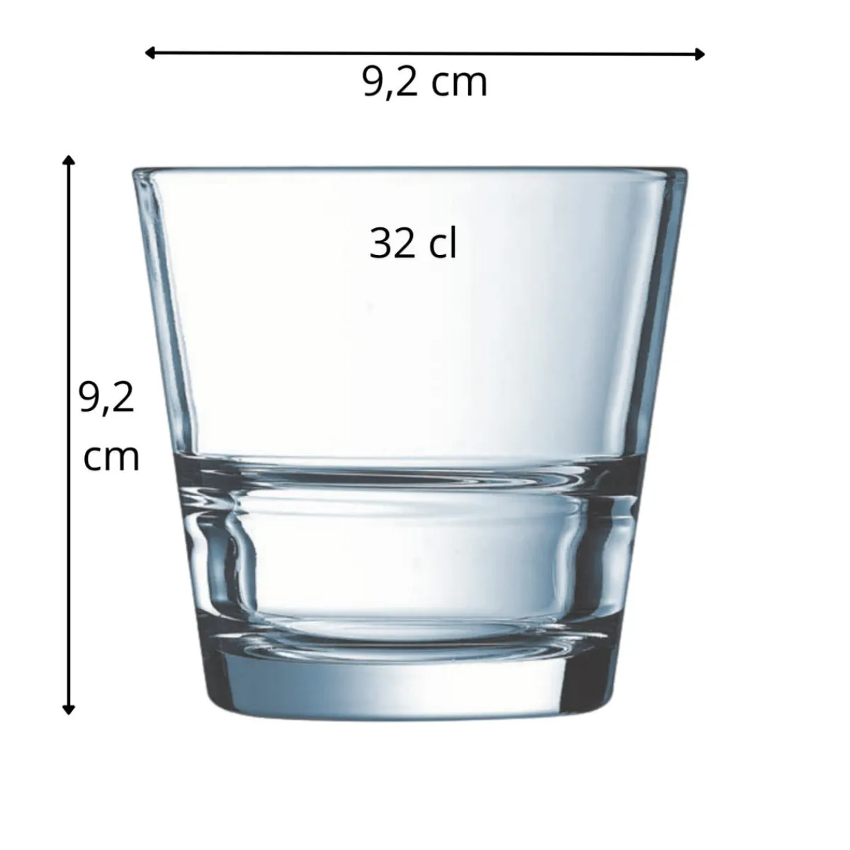 Gobelet forme basse verre trempé 32 cl Stack Up - ARCOROC Outlet