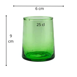 PRO.MUNDI Gobelet forme basse vert verre recyclé 25 cl Lily Hot