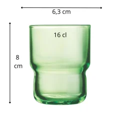 Gobelet forme basse vert verre trempé 16 cl Log Brush - ARCOROC Best