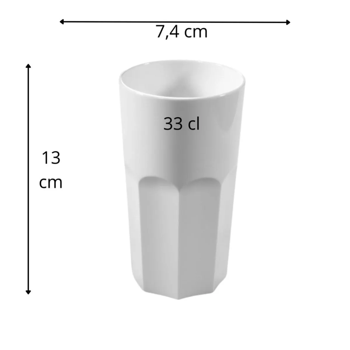 Gobelet forme haute blanc SAN 33 cl Graniti - Aucune
